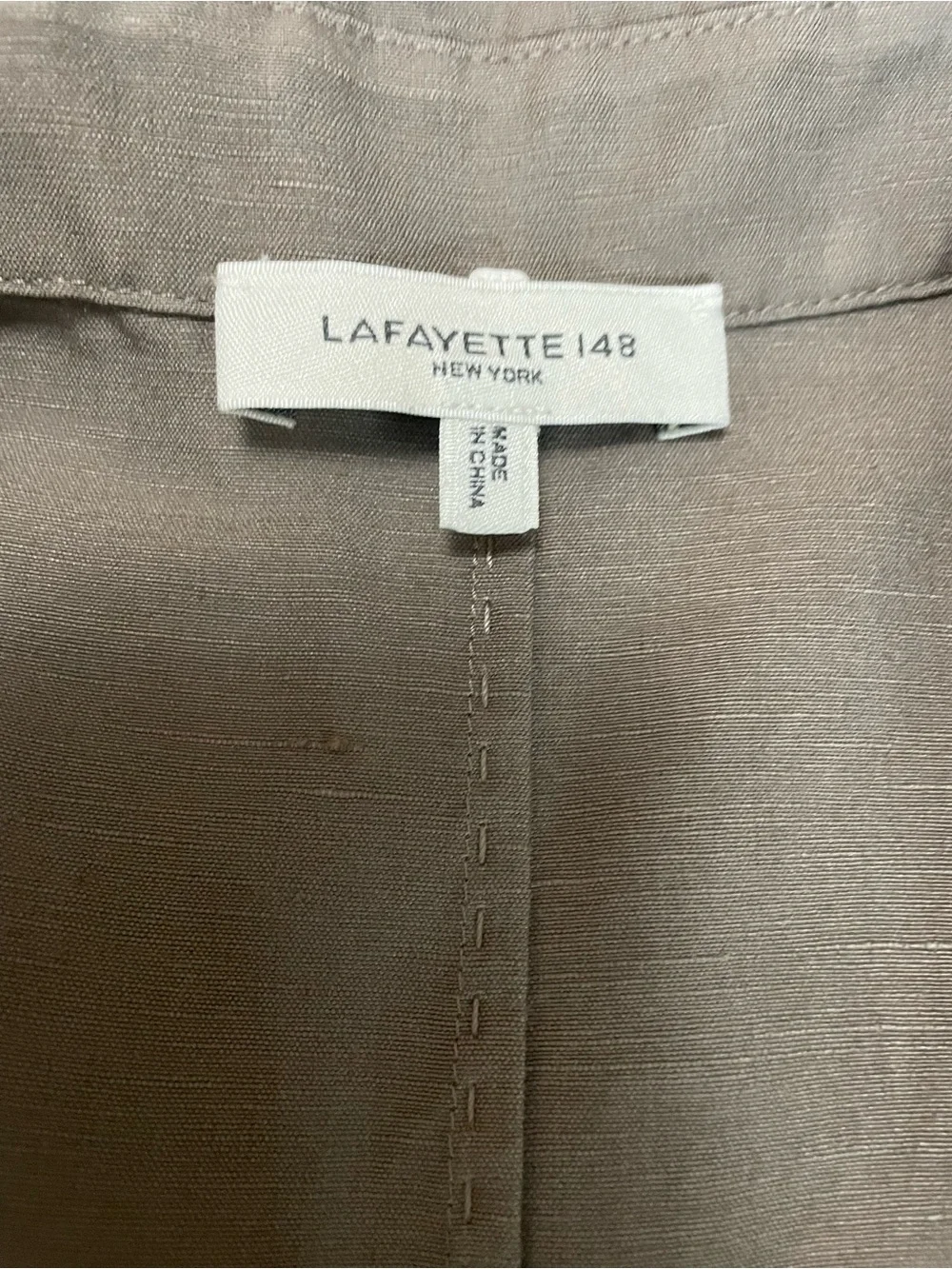LAFAYETTE 148 NEW YORK Silk Linen Tunic Blouse In Concrete Size M - Picture 3 of 12